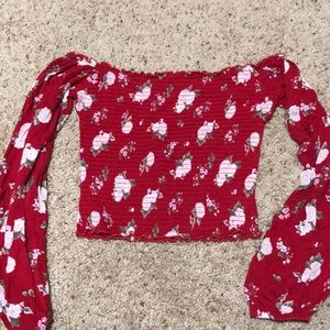 Off the Shoulder Floral Crop Top